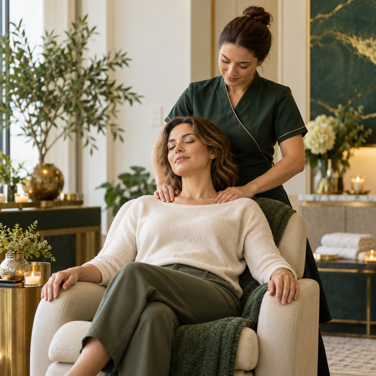 Cena ilustrativa de massagem relaxante